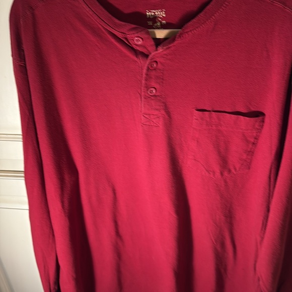Red Head Men's Dark Red Long Sleeve Henley - Picture 3 of 7